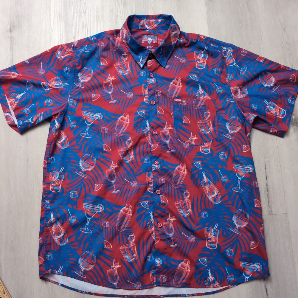 Dixxon Flannel Company Shirt Mens 2X Blue Red The Mixer Mixxer Drinks